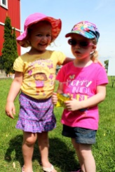 Annabelle and Abigail, both 3, enjoyed participating